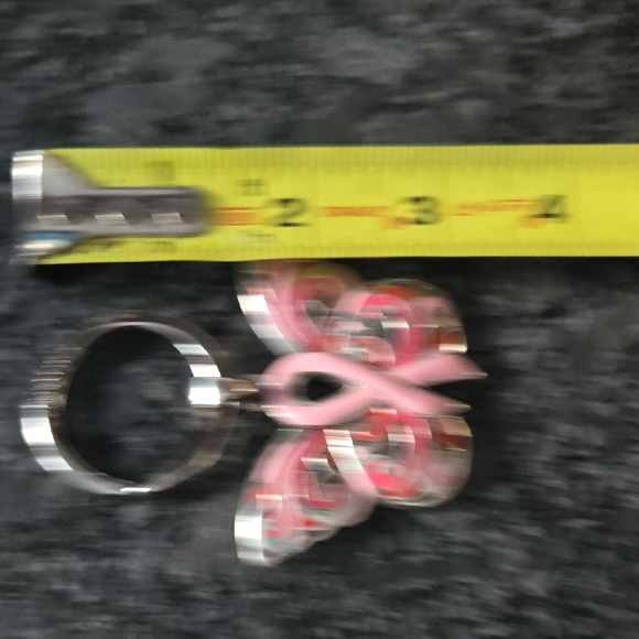 Brighton "Pink Ribbon" Butterfly Enamel Metal Purse Charm Keychain Fob - Picture 6 of 7